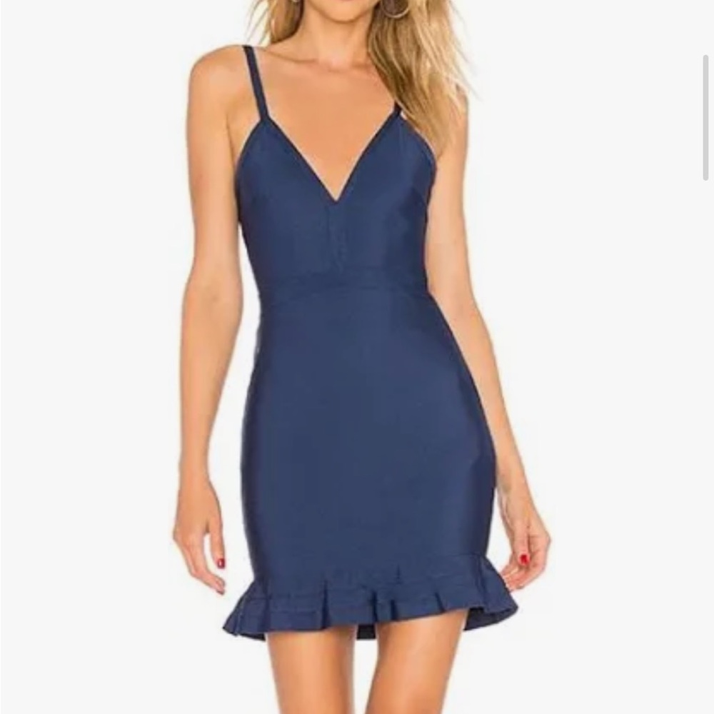 Marin ruffle bandage mini dress